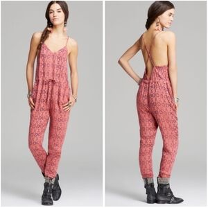 Free People Sunset Tomato Combo Romper Jumpsuit